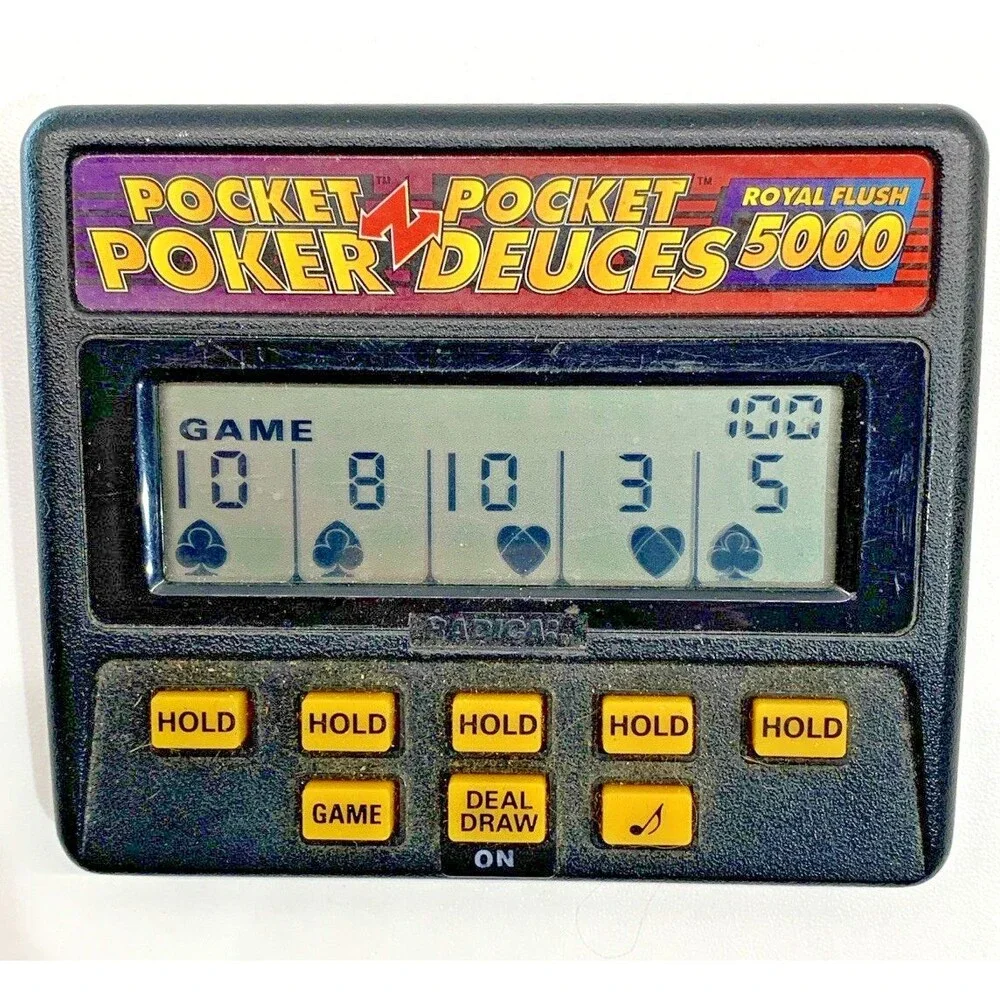 Radica Pocket Poker Deuces 5000 Model 1314 Handheld Electronic Game Tested Works